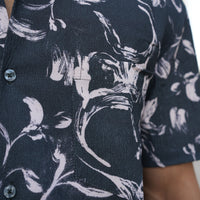 TINTED BLACK LEAF BOWLING SHIRT