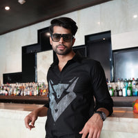 CARACALS BLACK PARTYWEAR SHIRT