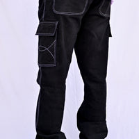 Black Denim Cargo Pants