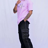 Black Denim Cargo Pants