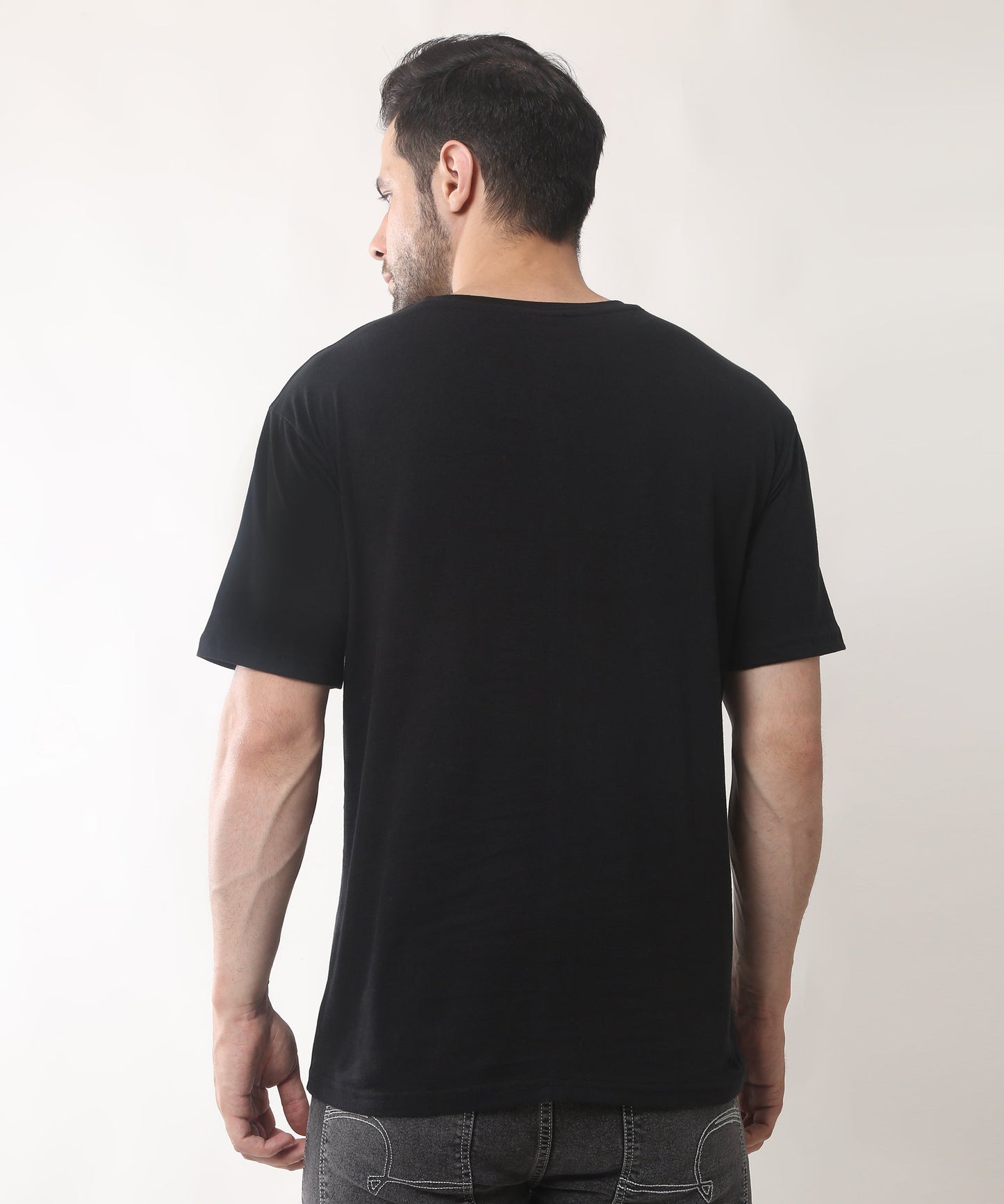 Solid Black Regular Fit T-shirt